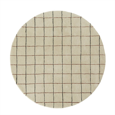 product image of Grid Circle Rug in Offwhite - Open Box 1 510